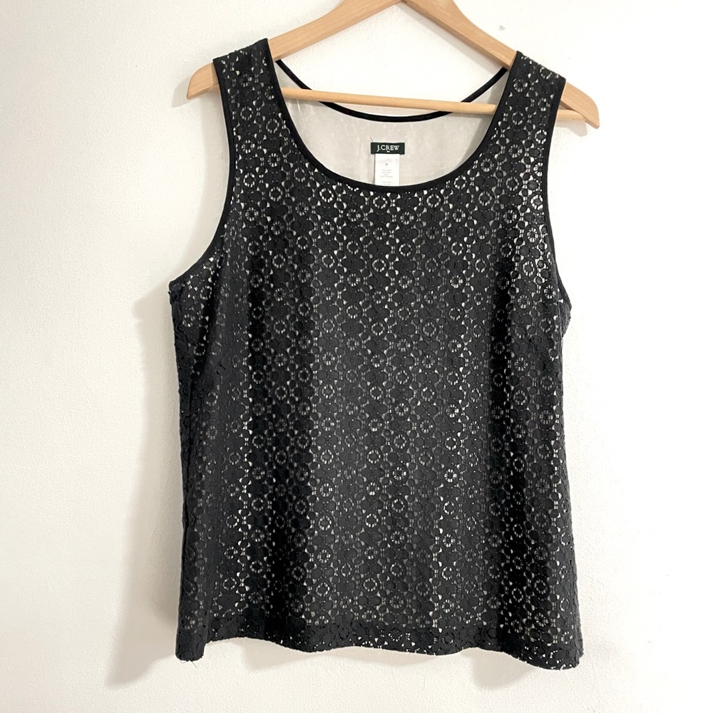 J Crew • black lace shell lined • size 10